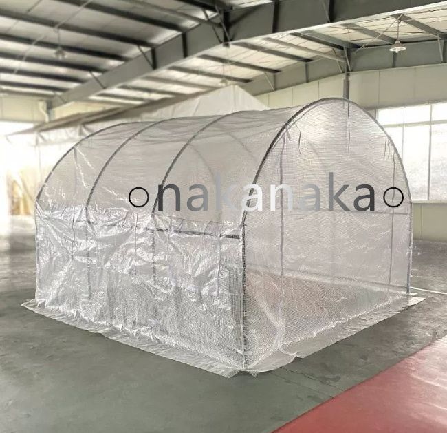 四つの窓がある屋外の鶏アヒルガチョウの飼育小屋ベランダの多肉植物や野菜の保温カバー鋼管の大棚骨組み温室 暖房ハウス3.6x2.15x2.2 M