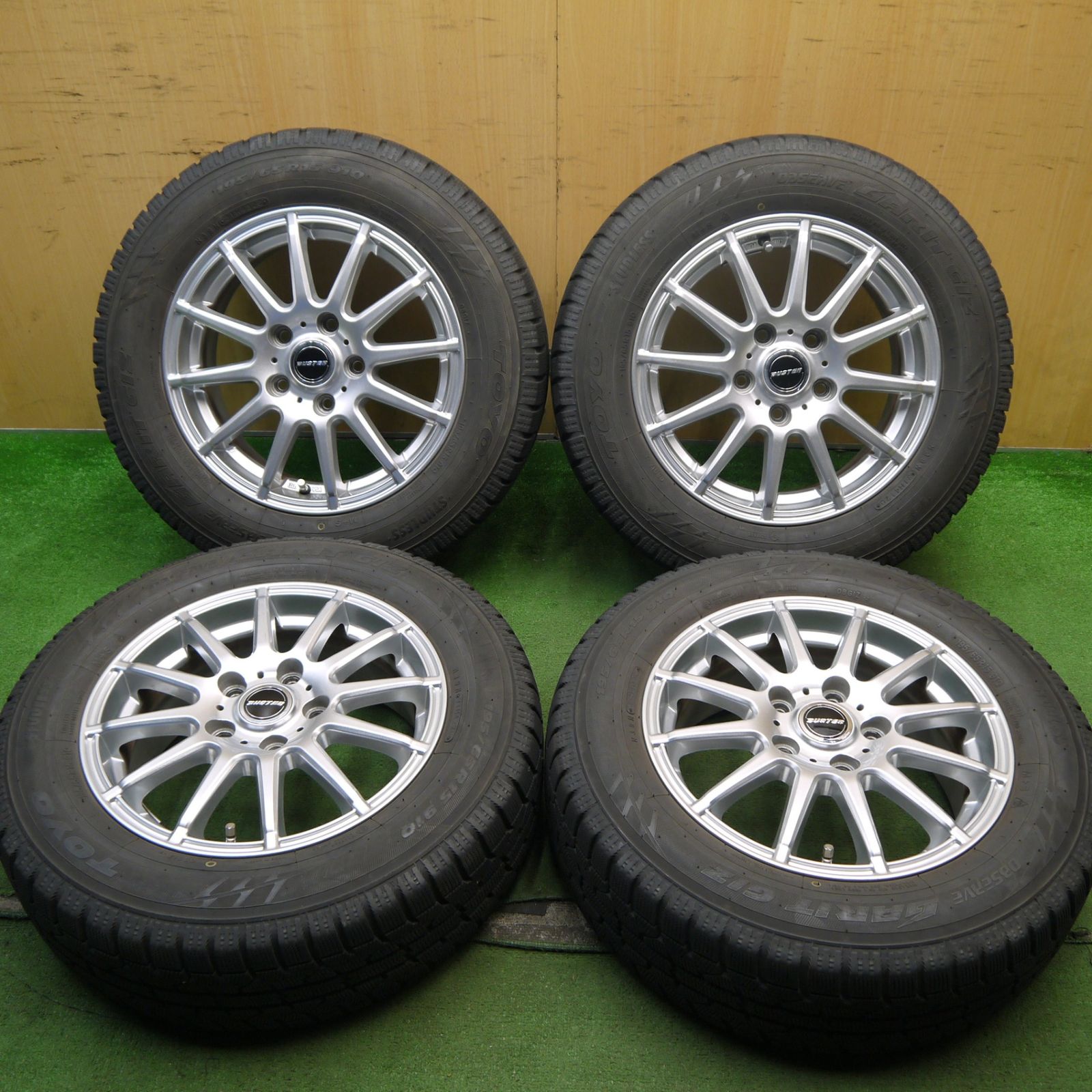 バリ溝 キレイ 9分 スタッドレス 195|65R15 トーヨー オブザーブ ガリット GIZ BUSTER バスター 15インチ PCD114.3|5H 5060915Hス