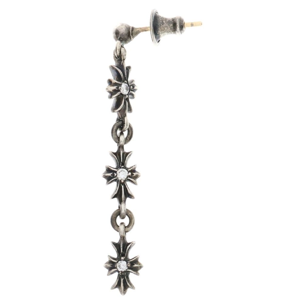 CHROME HEARTS クロムハーツ TINY E CH PLS 3 DIA タイニーE CHプラス ダイヤ シルバー 3 ドロップ ピアス