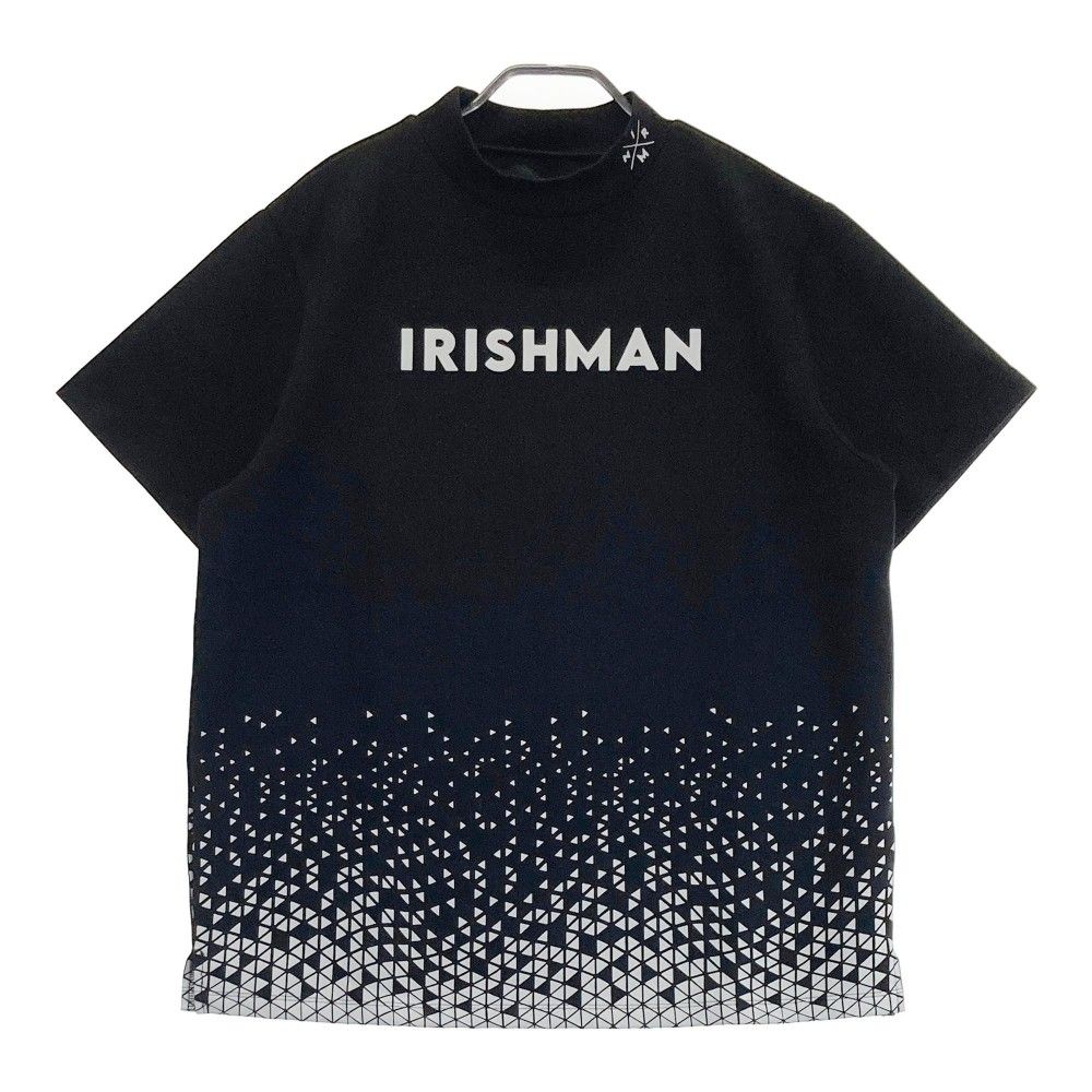サイズ M IRISHMAN アイリッシュマン ハイネック 半袖Tシャツ 総柄 ブラック系 240101439785 ゴルフウェア メンズ ストスト