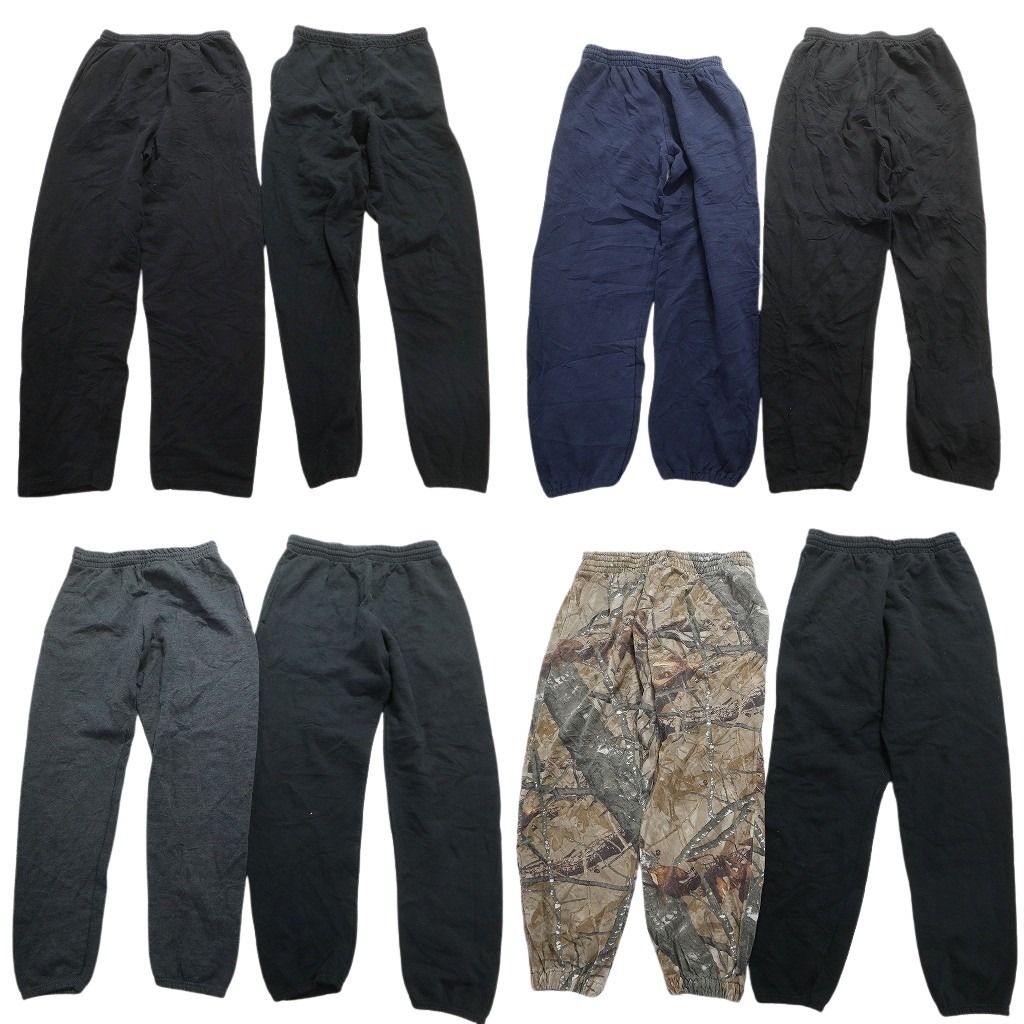 古着卸 まとめ売り スウェット パンツ 8枚セット (メンズ Ｍ /Ｌ ) リアルツリー 無地 ワイド 単色 中古 古着 MX8562