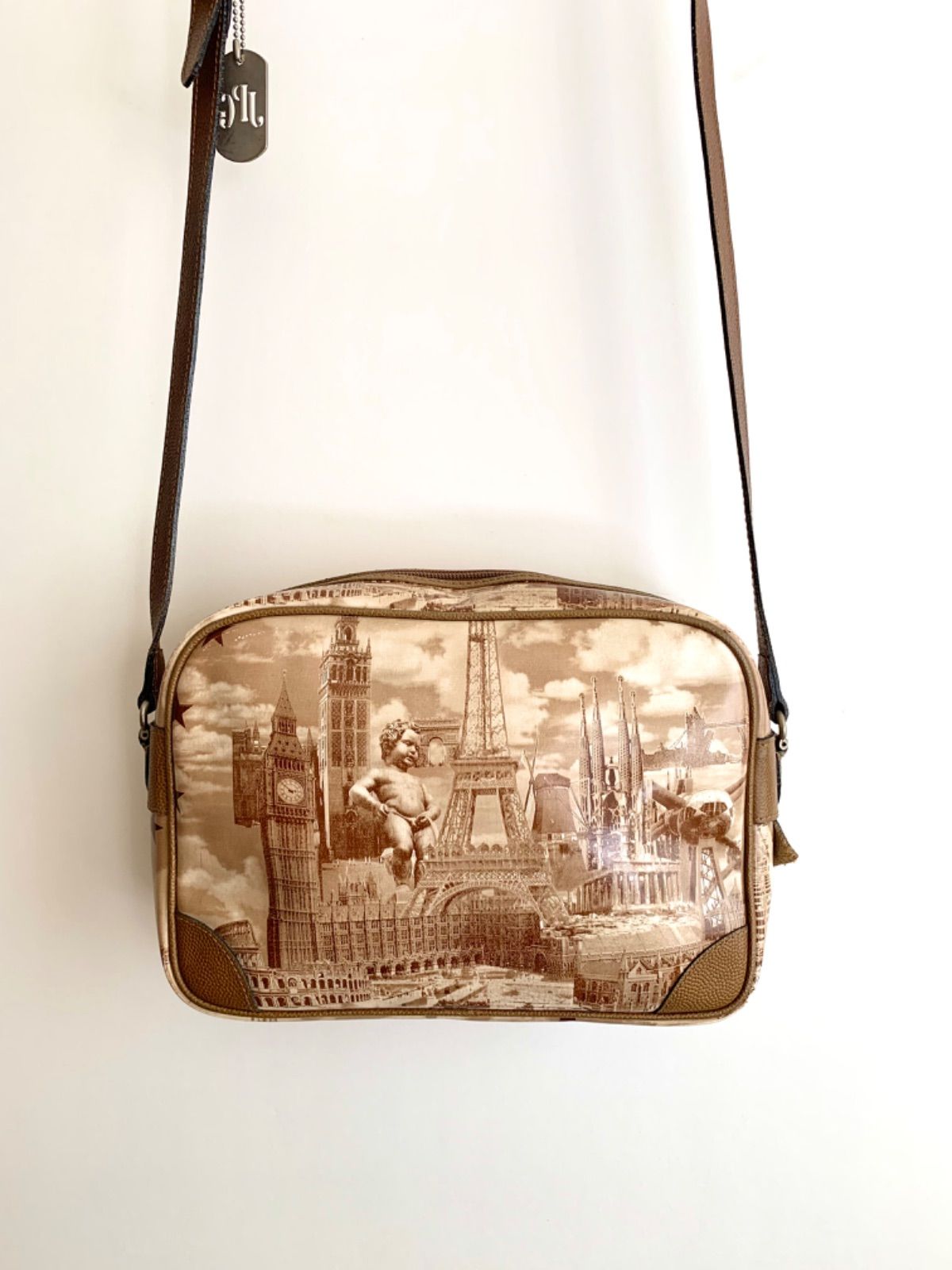 Jean Paul Gaultier プリントハート巾着ショルダーバッグ WHT Jean Paul Gaultier プリントハート巾着ショルダーバッグ WHT