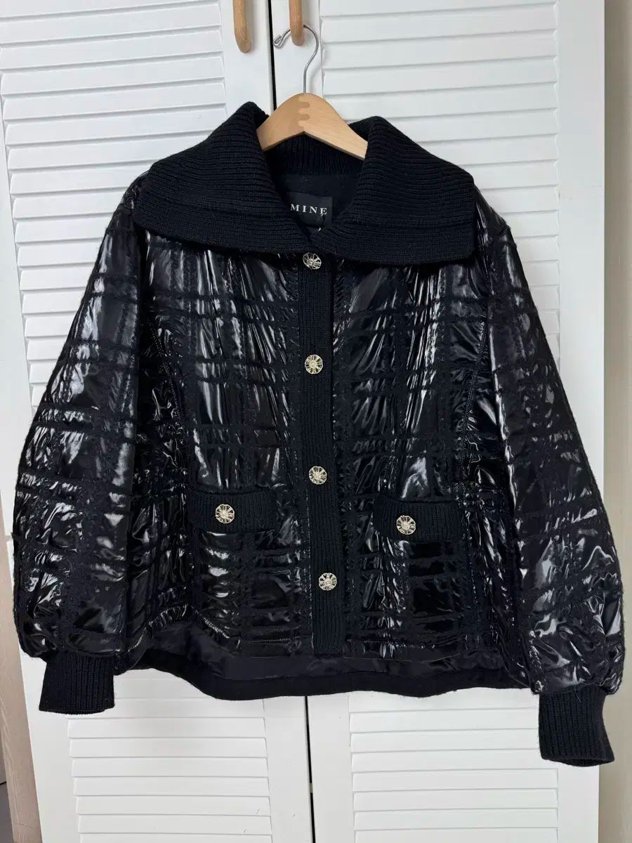 The HANDSOME マイン ブラック グロシー カラー ジャケット 23fw