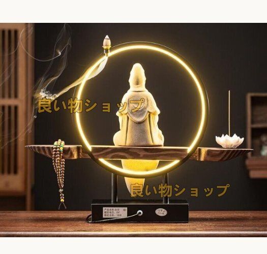 禅の置物玄関リビング観音仏像陶器の町家アイデア逆流香装飾品