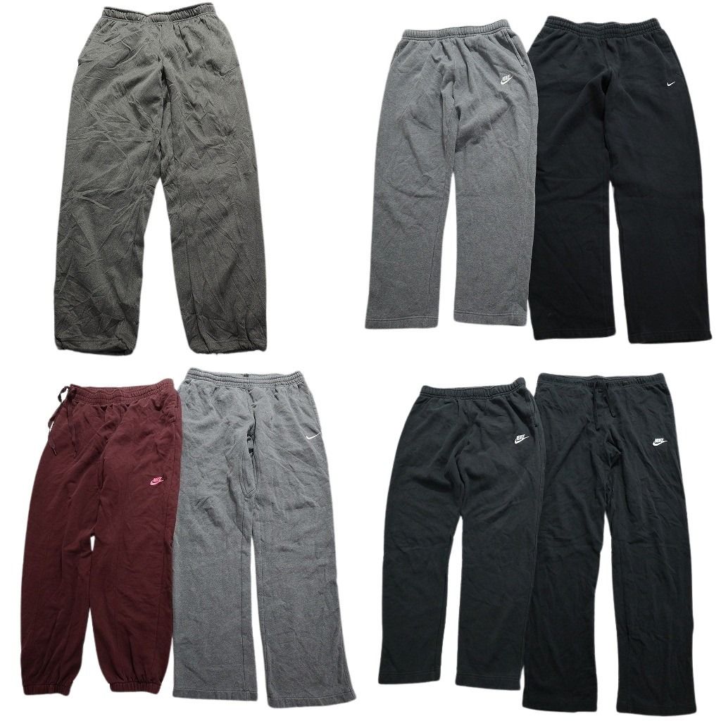 古着卸 まとめ売り ナイキ スウェット パンツ 7枚セット (メンズ L ) ブラック グレー ワインレッド MT8913