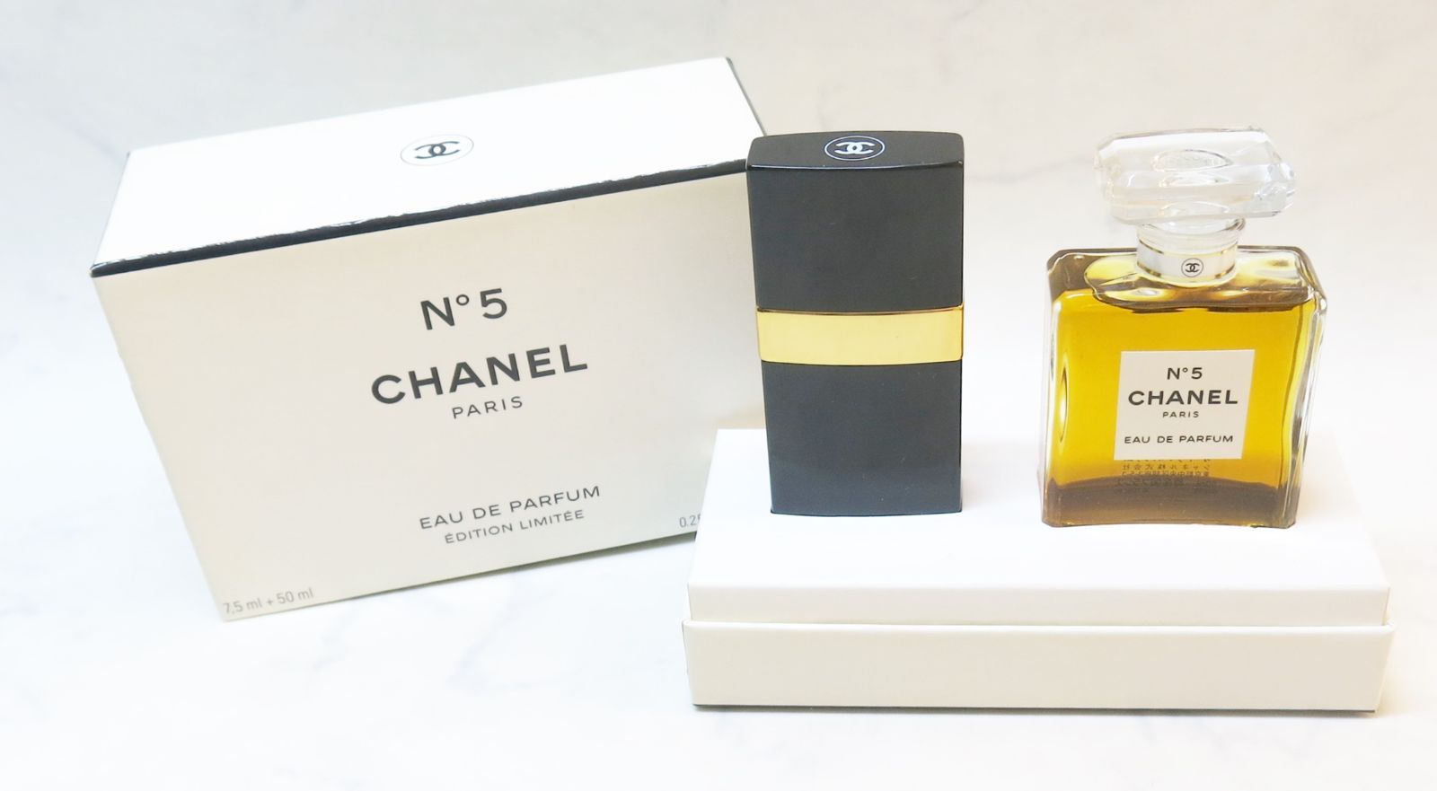 8/28値下げ MER171 CHANEL（シャネル）NO5 オードゥ パルファム コフレ 50ml 7.5ml セット 残量およそ9割以上 箱付き  - メルカリ