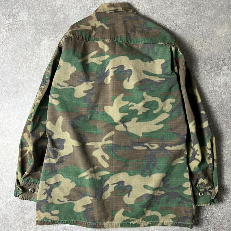 70s US ARMY 米軍実物 4th ERDL グリーンリーフ カモ ジャングル