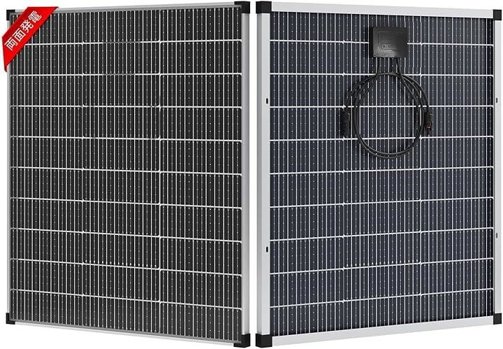 ZCOUCOU ソーラーパネル 100Ｗ 単結晶 両面発電 太陽光パネル 高転換率 超高効率 太陽光発電パネル ソーラーチャージャー IP68 防水 防塵 小型 キャンピングーカー 車 船舶 屋根 ベランダー 災害対策 防災グッズ 90cm