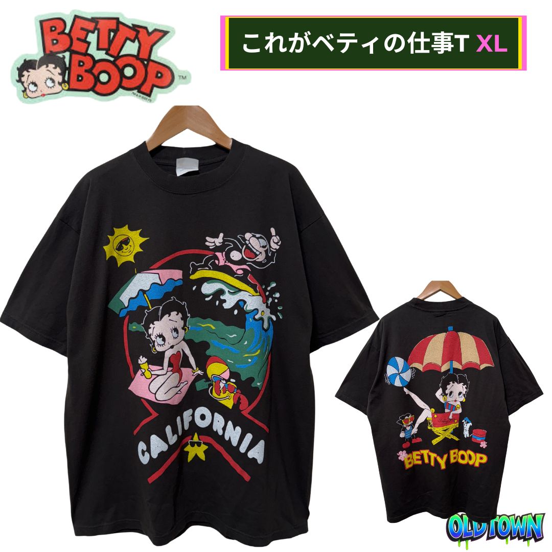 ベティちゃん Tシャツ XLサイズ ブラック ヘインズ Hanes 90s