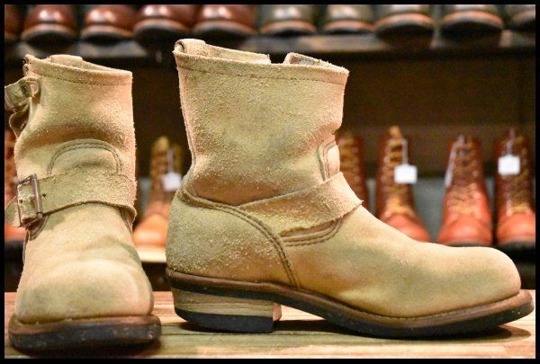 6 D 09年 レッドウィング 2965 スエード ショートエンジニア ホーソーンアビレーンラフアウト ブーツ redwing FI 517