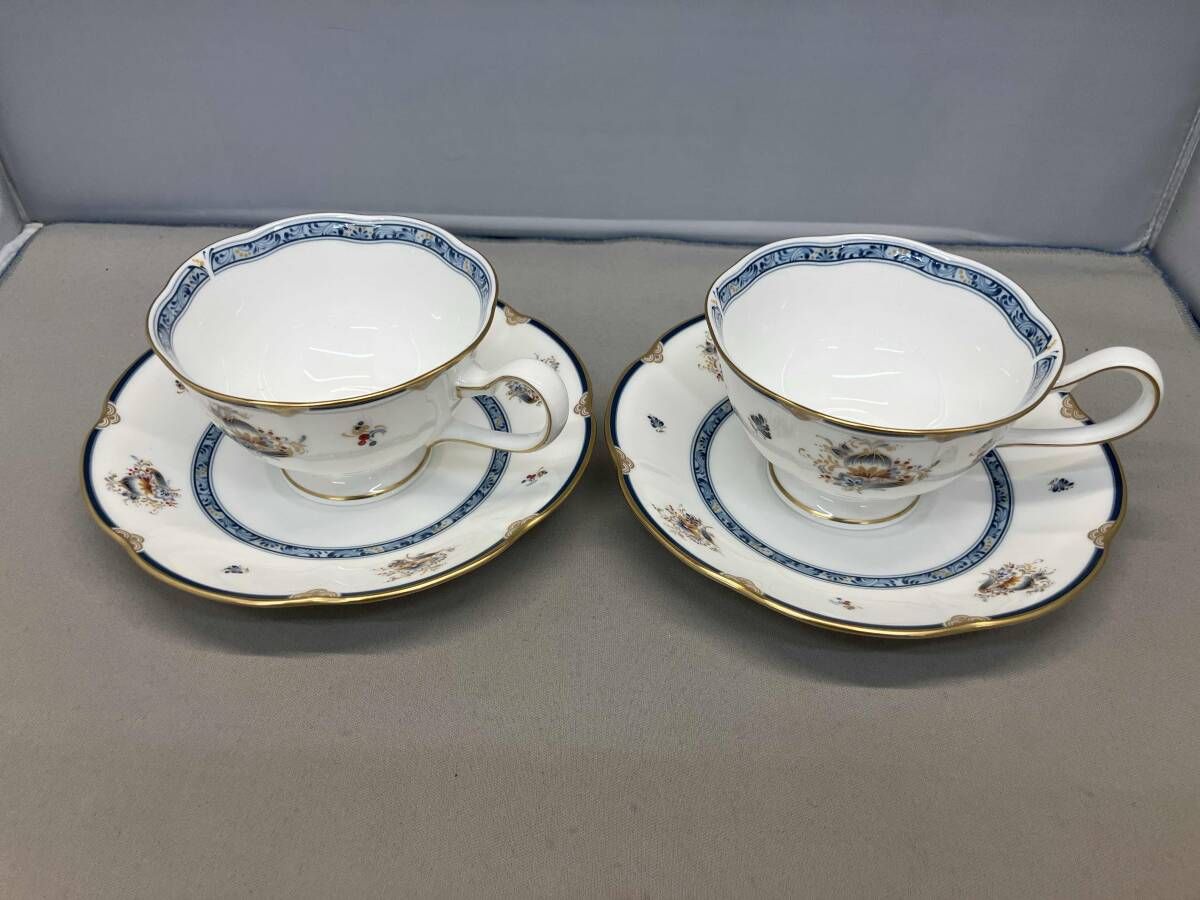 ナルミ ボーンチャイナカップ&ソーサー2客とプレート2枚の6点セット