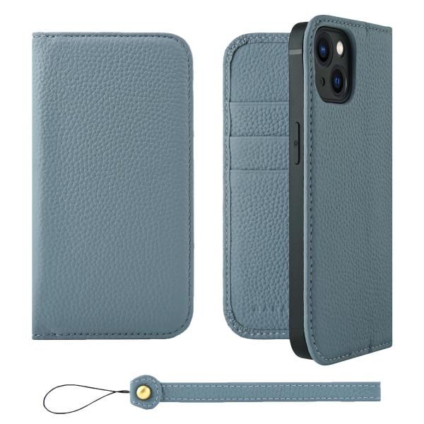 HANATORA] iPhone14 ケース 手帳型 本革 シュリンクカーフレザー