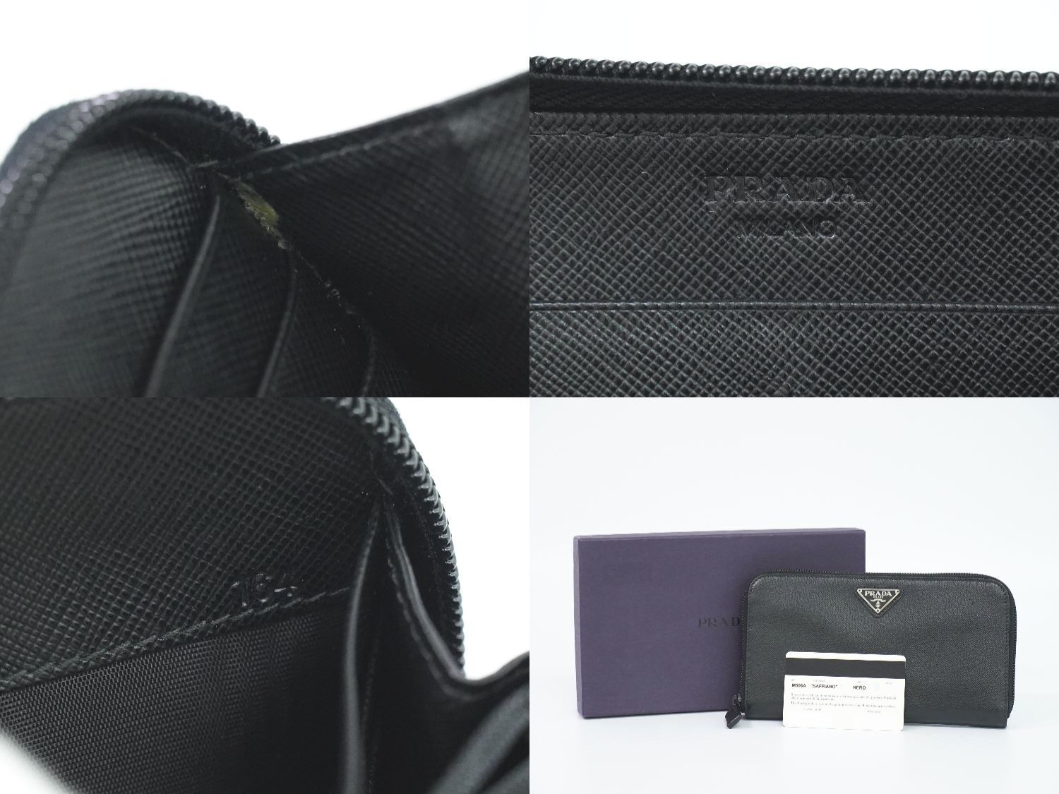 メーカー公式ショップ PRADA ラウンドファスナー長財布 SAFFIANO NERO