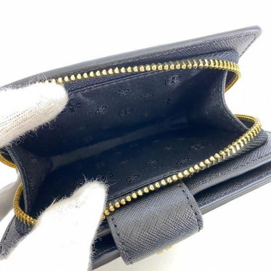 トリーバーチ レザー ジップ 二つ折り財布 ブラック - メルカリ 