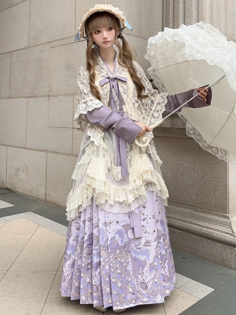 pium チュールエプロン付きドーリーミニワンピ メイド ホワイト