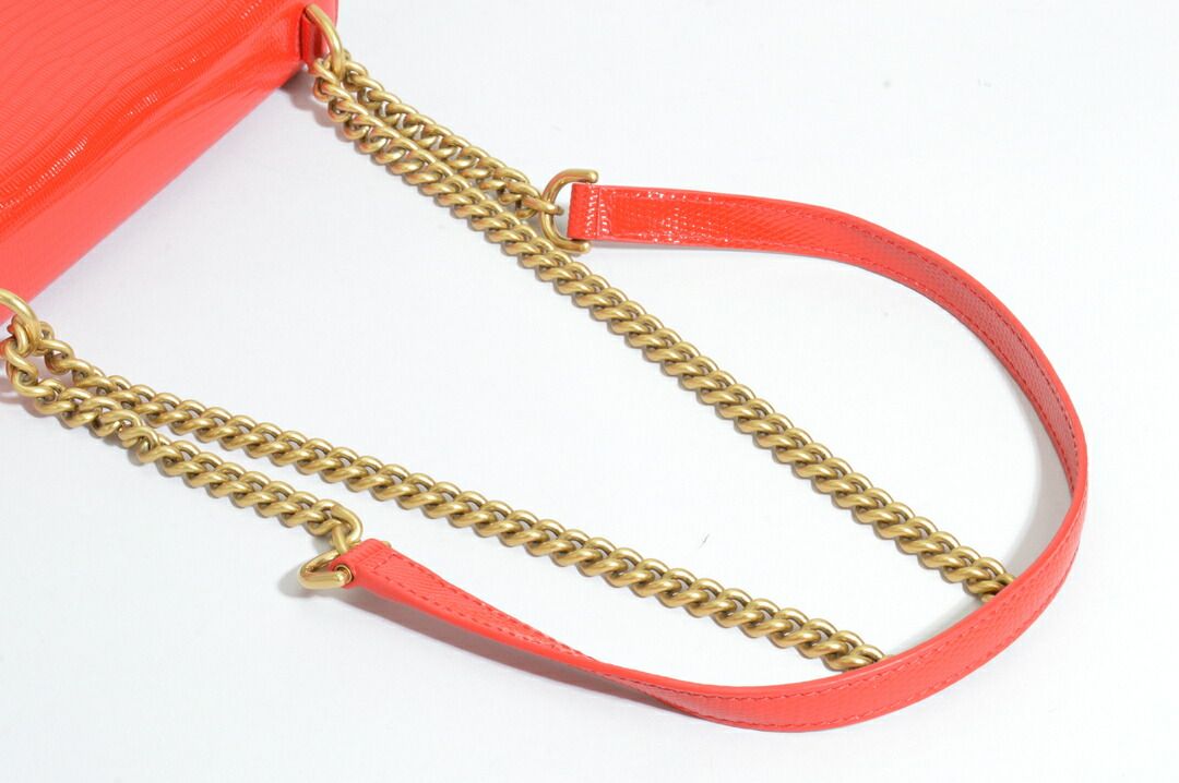 リザード型押し チェーンショルダーバッグ