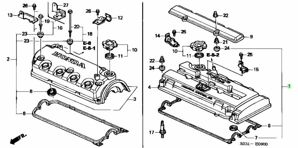 DC2 EK9等　TYPE R B18B B16B ガスケット類 HONDA INTEGRA DC2 Type-R B18C B18B Genuine Cylinder Head