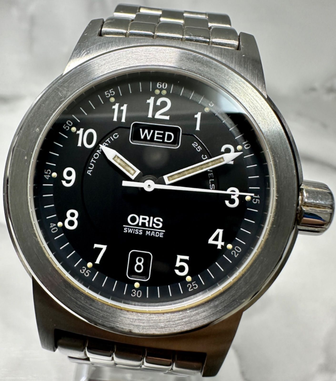 ORIS オリス 7500 ビッグクラウン デイデイト メンズ 自動巻き 裏スケ 