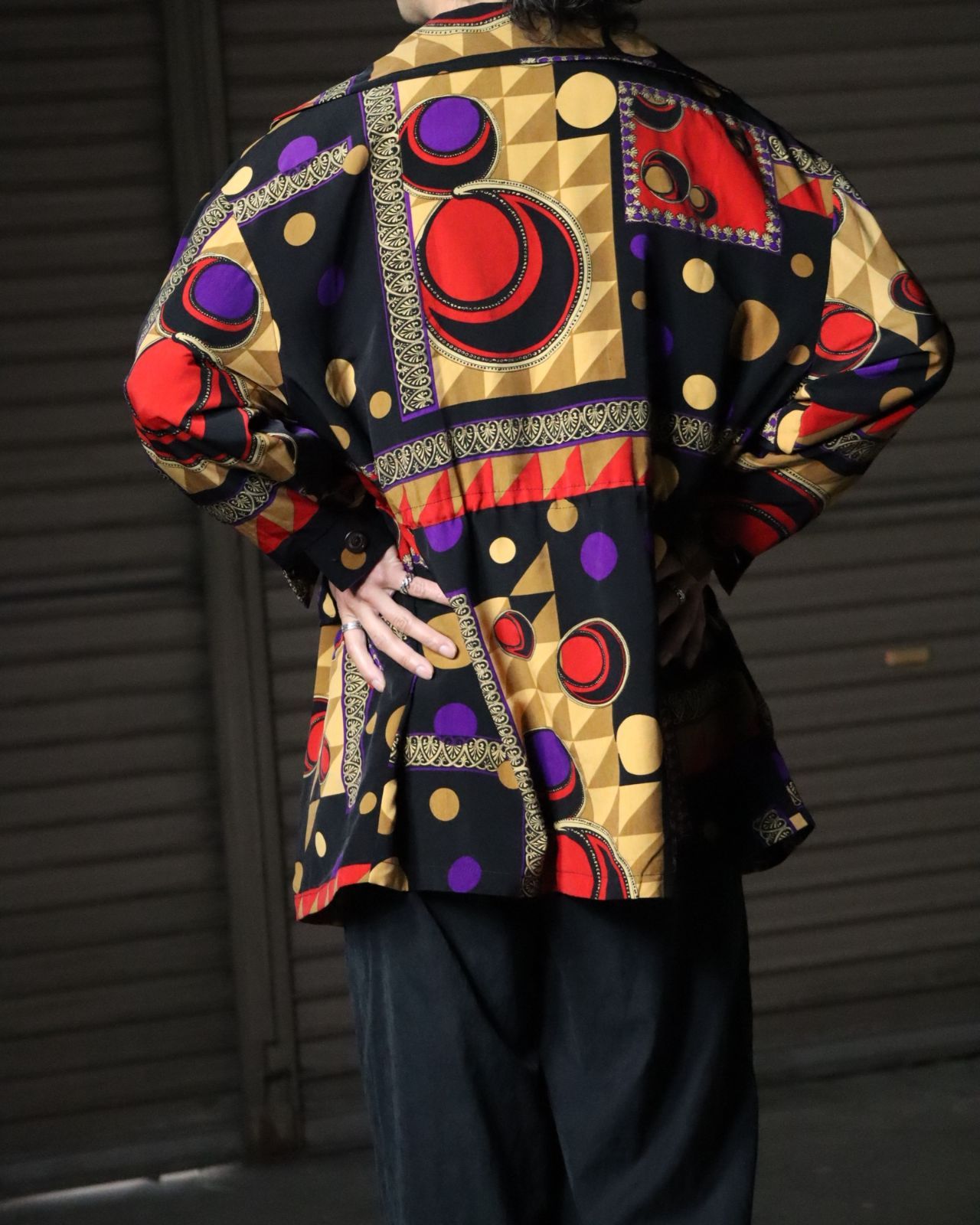 vivid atomic art drawstring jacket 80s 90s アトミック柄 幾何学 総