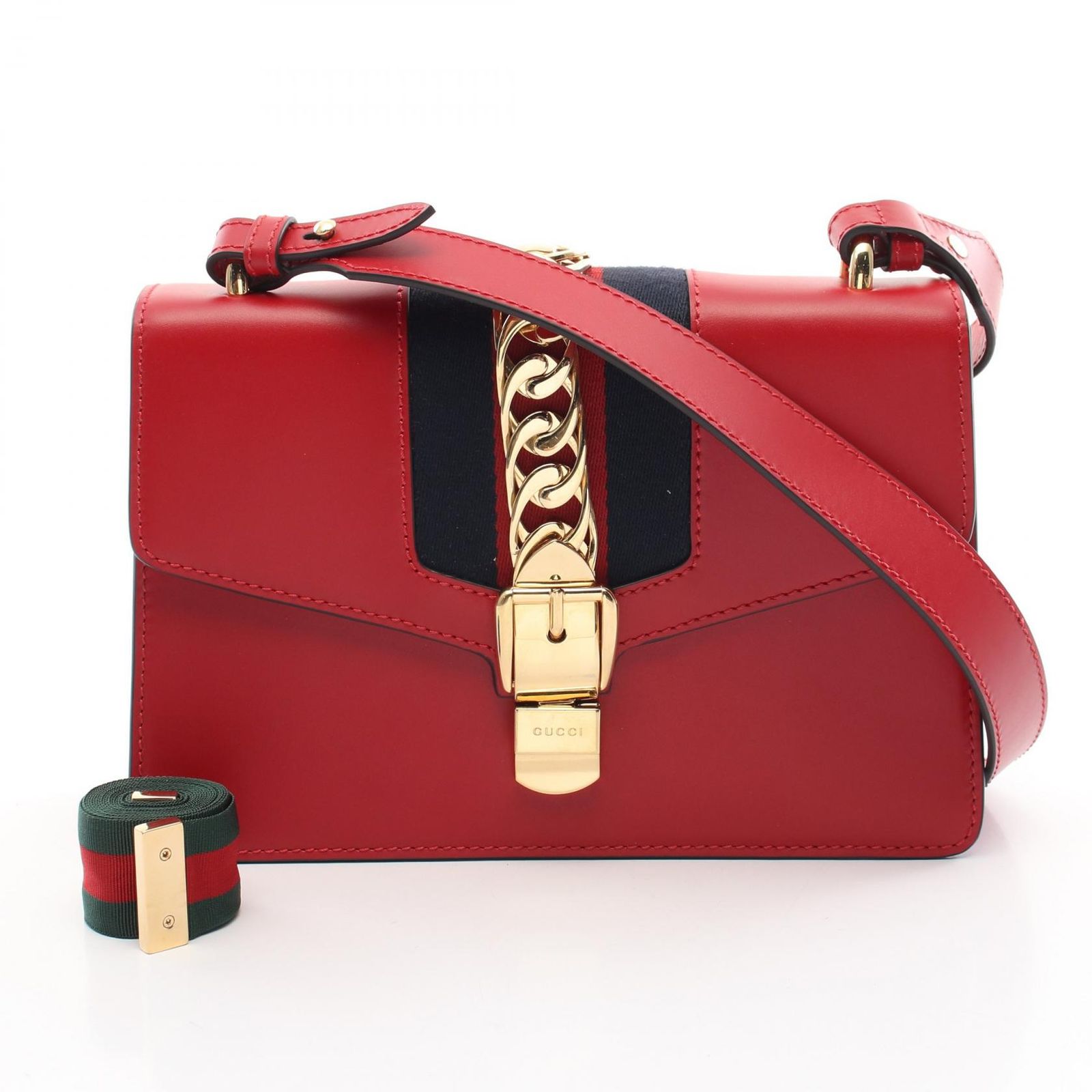 GUCCI グッチ シルヴィ スモール ウェブライン ショルダーバッグ 