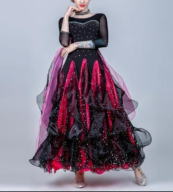 社交ダンスドレス モダンダンス キラキラ 華やか オーダーメイド 25年