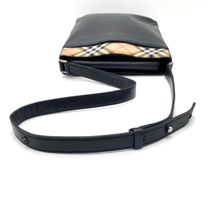 【中古】BURBERRY バーバリー ノバチェック ロゴ レザー ショルダー バッグ eY09136A BURBERRY - 【中古】BURBERRY バーバリー ノバチェック ロゴ レザー