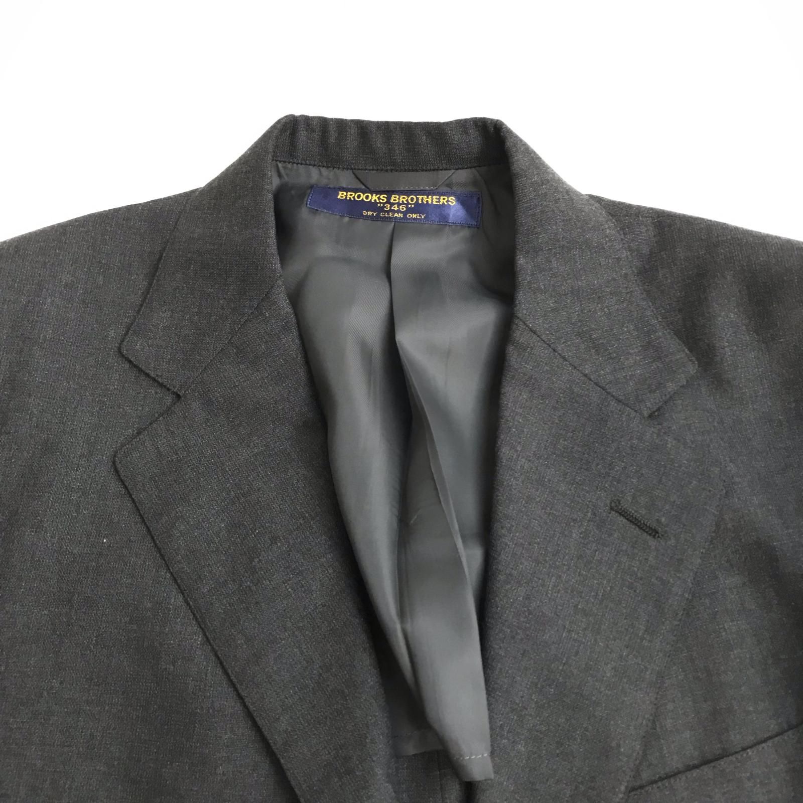 【90s】Brooks Brothers 346 スーツ スリーピース NWT (flaw) - BROOKS BROTHERS 346 charcoal gray Wool Stretch