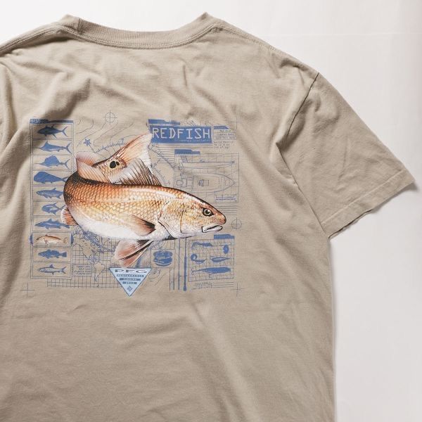 【超お買い得！】 00's T ポケット コットン フィッシュプリント PFG コロンビア 半袖Tシャツ