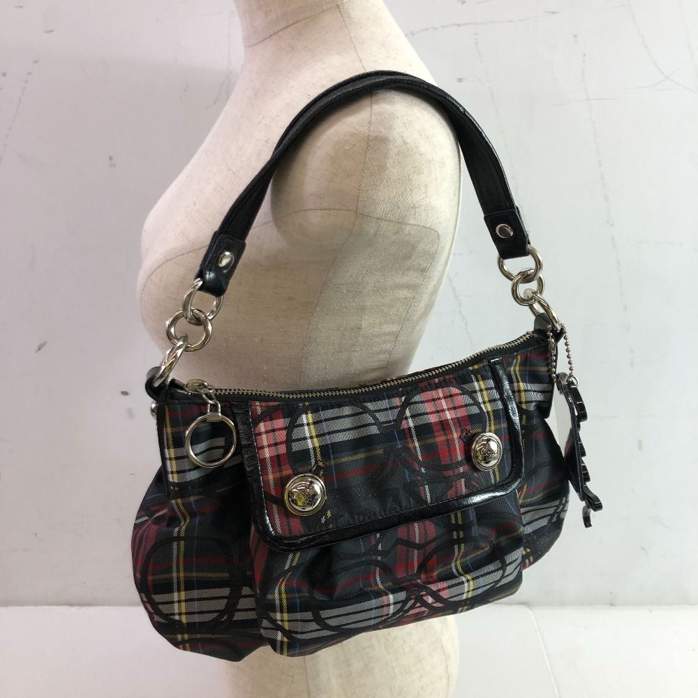 04w4151∞※【中古】 COACH コーチ ポピー タータン グルーヴィー 