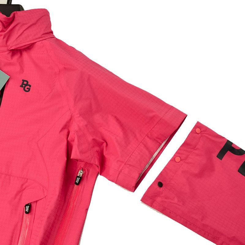 サイズ：2・新品】パーリーゲイツ 透湿防水 千鳥ドビー柄 レインコート