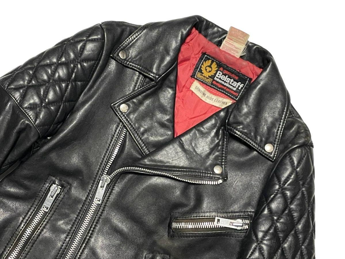 40 Belstaff ベルスタッフ レザー ダブルライダースジャケット 