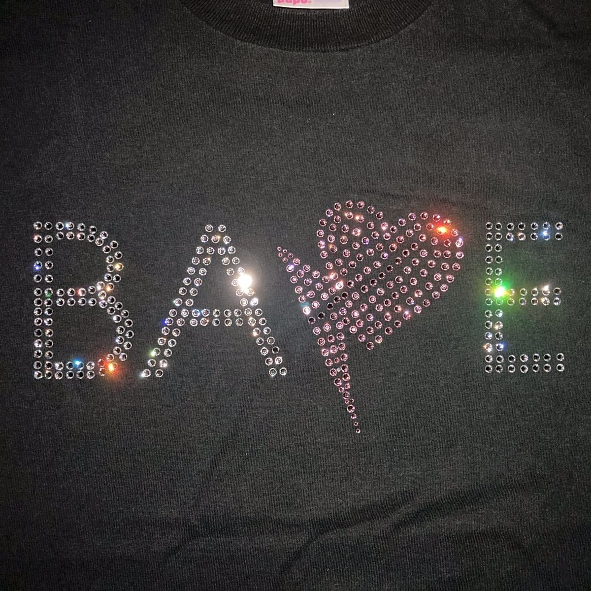 スワロフスキー BAPE Heart logo Tシャツ Mサイズ a bathing ape ...