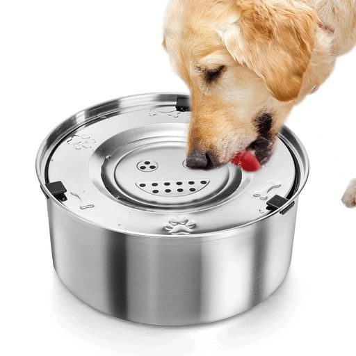 AUTAKI犬みずのみ器大容量1L犬水飲み器ペット給水器口濡れないより大きく、より広い洗面台のデザイン猫犬両用ステンレス製錆びない早飲み防止溢れカビ洗いやすい防塵滑り止め取り外し…