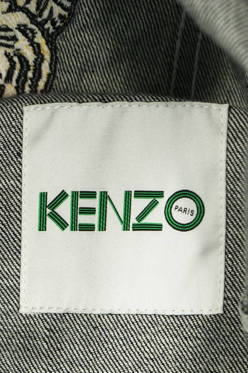 ケンゾー  F955BL5302EA タイガー刺繍ステッチデザインデニムジャケット  メンズ XS