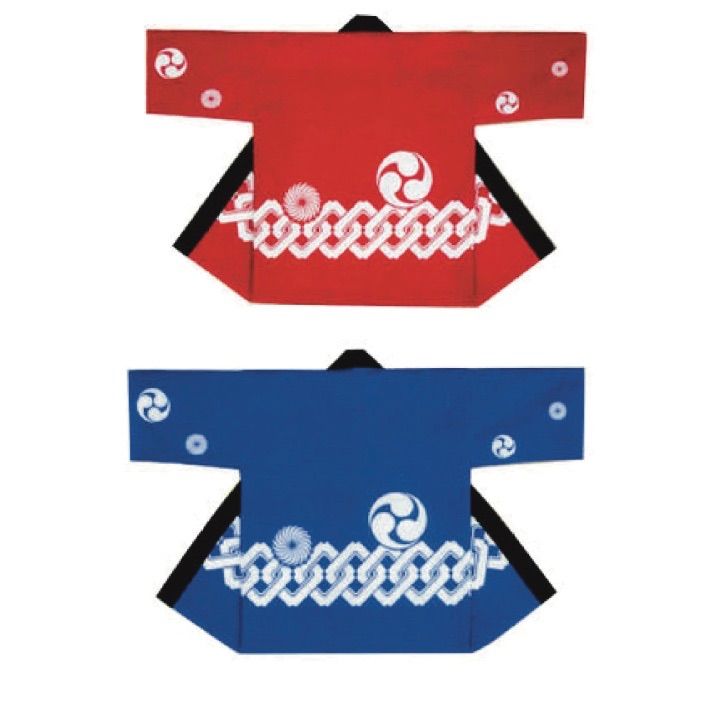 半纏はんてん 吉原つなぎ 獅子毛 三つ巴柄 シルクプリント