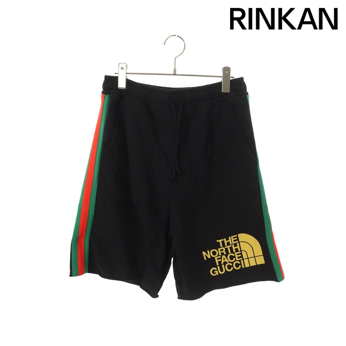グッチ ×ノースフェイス THE NORTH FACE 651727 XJDIP サイドラインスウェットハーフパンツ メンズ XS