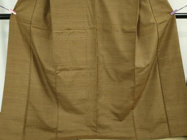 平和屋本店□極上 国指定重要無形文化財 本場久米島紬 手織 格子 反端