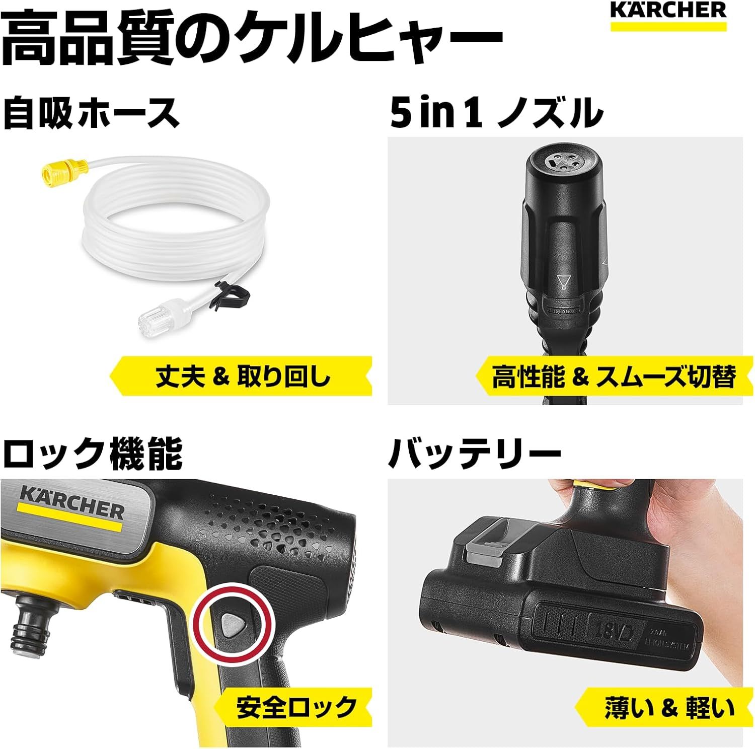 コードレス高圧洗浄機 OC 5 Handy CB USB充電式 水道接続不要 