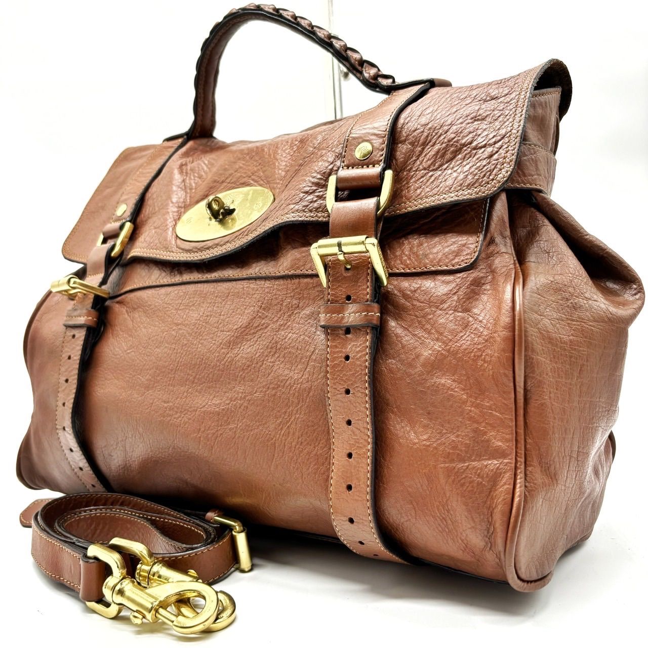 美品 Mulberry レザー 2WAY ショルダーバッグ 茶 極美品 Mulberry レザー 2WAY ショルダーバッグ 茶 フラップ