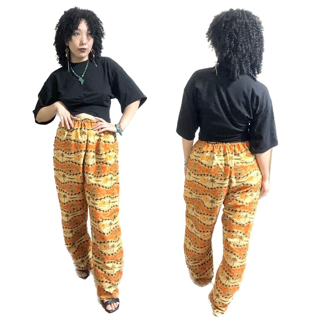 ユニセックス　アフリカンプリント　ワイド　パンツ　African print ユニセックス アフリカンプリント ワイド パンツ African print