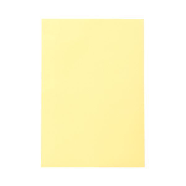 (まとめ) TANOSEE 色画用紙 四つ切 クリーム 1パック（10枚）  