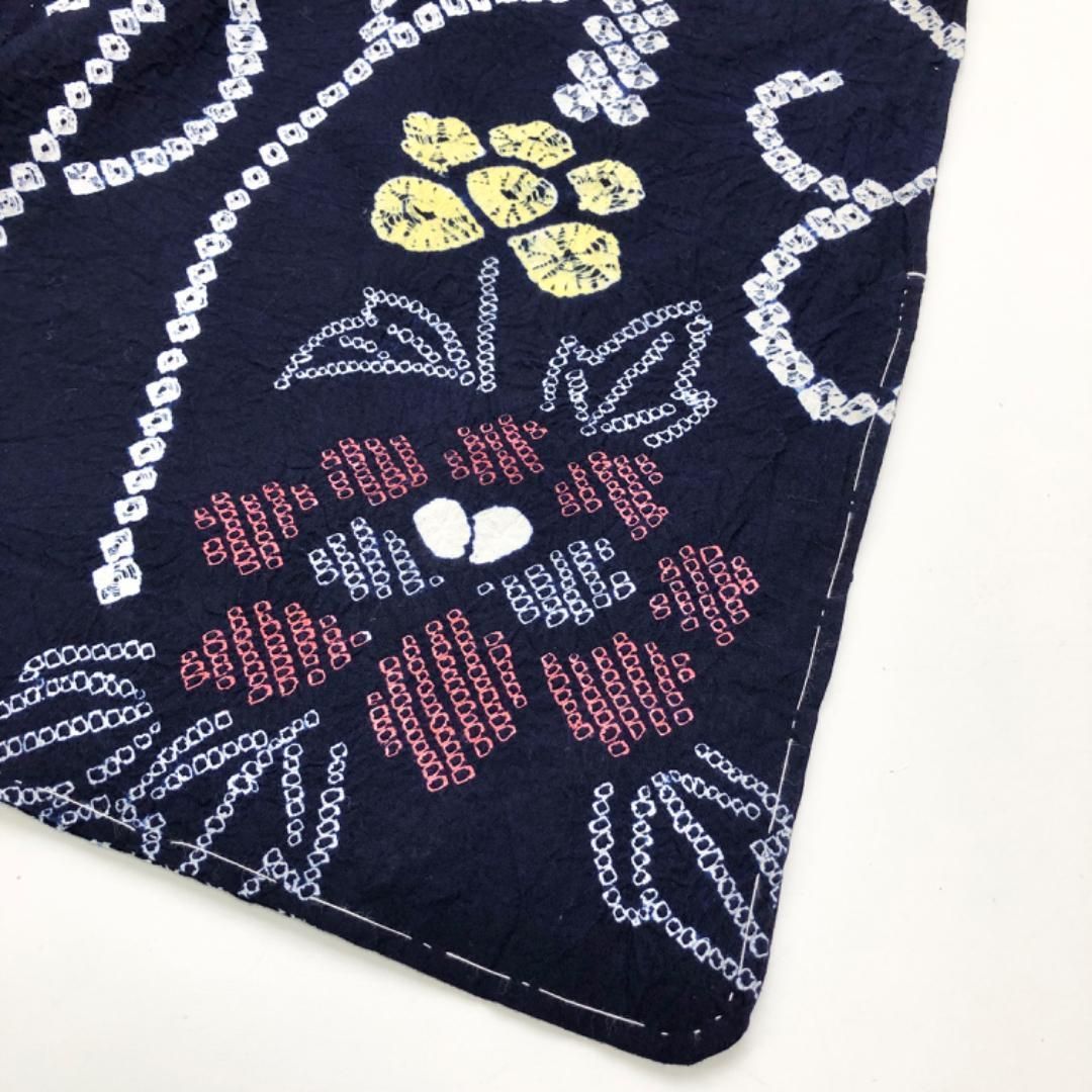 夏着物 浴衣 有松鳴海本絞り 花唐草模様 藍色 しつけ糸 K-4860 - メルカリ 