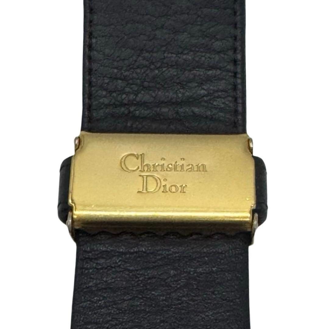 メンズ Dior ブラックレザーベルト ゴールドバックル 110cm Dior ブラック レザーベルト ゴールドバックル Christian Dior