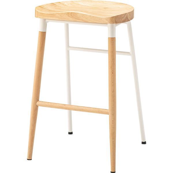 ハイスツール 約W41.5×D42×H65cm ホワイト 組立品 ハイスツール 約W41.5×D42×H65cm ホワイト 組立品[Ponowish]