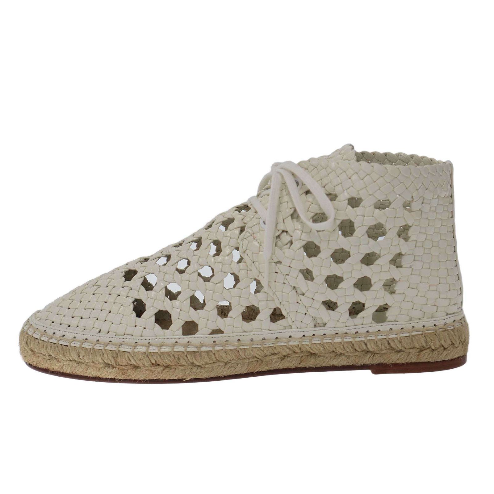 CELINE セリーヌ 2017 Resort エスパドリーユレースアップシューズ ホワイト 37