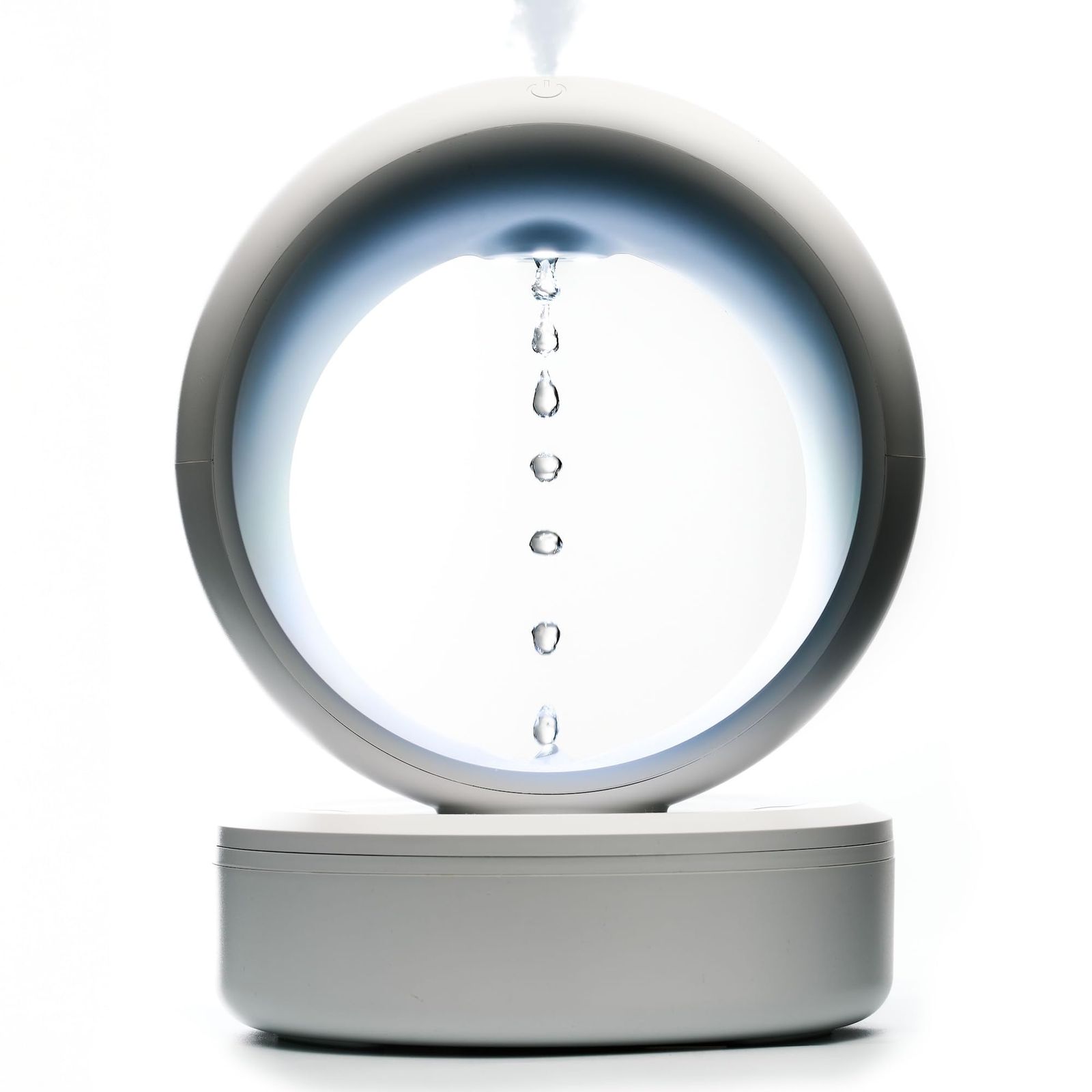 solevia 加湿器 大容量 超音波式 680mlココロも潤す 観る加湿器 ピュアホワイト 白 卓上 無重力 デザイン パーソナルスペースに最適 USB-C給電 100mL h 小型 おしゃれ 浮遊水滴アート デスク リビング 寝室