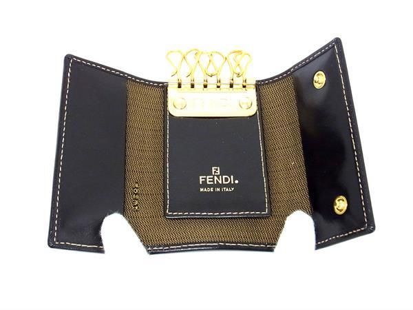 □新品同様□ FENDI フェンディ ズッカ柄 キャンバス×レザー 6連 キー