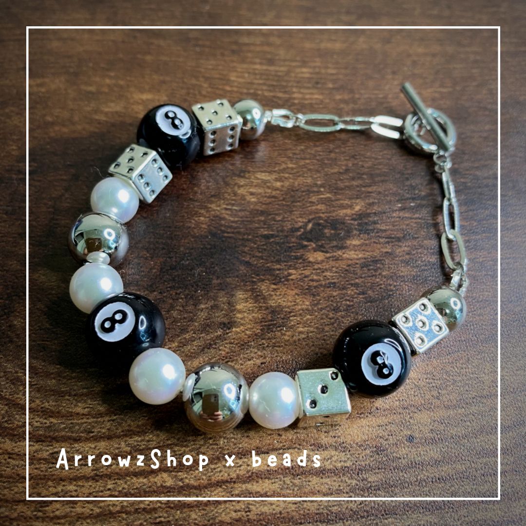 d05】8ボールブレスレットビーズアクセサリー メンズ d05】8ボールブレスレットビーズアクセサリー メンズ