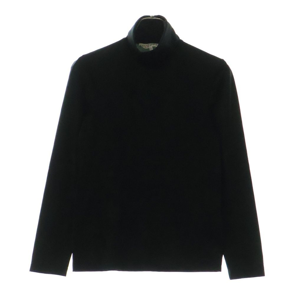 MM6 Maison Margiela エムエムシックスメゾンマルジェラ 23AW Printed Long-Sleeve Turtle Neck Top 総柄タートルネック長袖Tシャツ インナー ブラック レディース S62NH0019 S24636