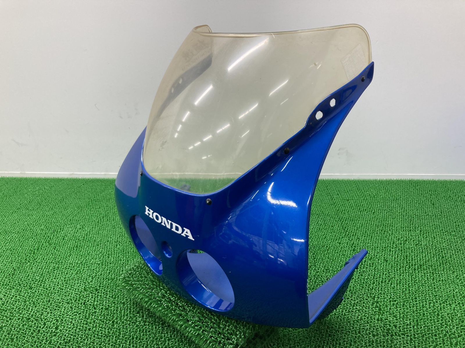 VFR400R アッパーカウル 青 MR8 ホンダ 純正 中古 バイク 部品 NC30 スクリーン ペイント素材に 品薄 希少品 車検 Genuine